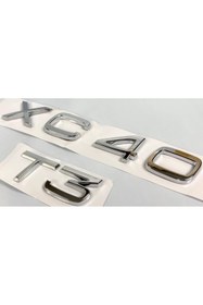 Resim EDEXPORT Volvo XC40 ve T3 Krom Bagaj Yazısı Seti 2'li 3M 3D ABS 