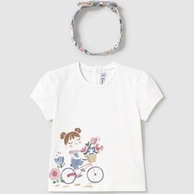 Resim Mayoral Kız Bebek Saç Bantlı Tshirt Beyaz 