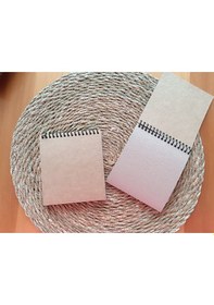 Resim 2 Adet 10 X 11 Cm Kraft Kapaklı Spiralli Notepad 40 Yaprak, 80 Sayfa Scrapbook, Bullet Journal 