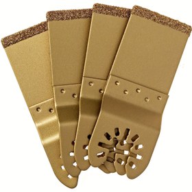 Resim 2 Adet Ağır Hizmet Tipi Karbür Uçlu Titreşimli Testere Bıçağı Seti - Fayans, Derz Harcı, Çimento için Elmas Taşlama ve Kesme Blades'leri Ergonomik Tasarım & Merkezi Göbek ile Multitool Testerelerle (Porselen, Mermer, Daş, Plastik, Alçipan) uyumlu Dayanıklı&Hassas DIY Kesici Arac 