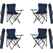 Resim 4 Adet Mavi - Lacivert Katlanır Kamp Sandalyesi Mavi 