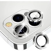 Resim KVK Privacy Apple iPhone 14 Pro Max / 14 Pro Uyumlu Gümüş Swarovski Taşlı Kamera Lensi Koruyucu 