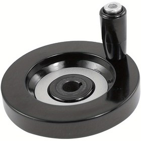 Resim Çıkarılabilir Saplı Hassas Endüstriyel El Tekerleği - Katı Yuvarlak Plastik, Cilalı Karbon Çelik, Dolaplar & Gravür Makineleri için İdeal 