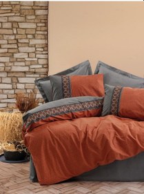 Resim Cotton Box Folk Art Çift Kişilik Nevresim Takımı Tamaya Kiremit 