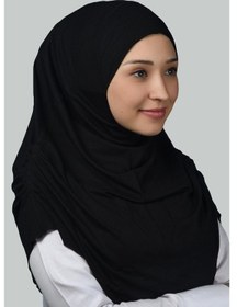 Resim Altobeh Hazır Türban Büzgülü Pileli Pratik Eşarp Tesettür Hijab - Namaz Örtüsü - Siyah 