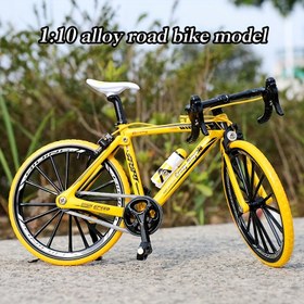 Resim 1:10 Ölçekli Sarı Metal Bisiklet Modeli, Aksesuarlarla, Hava Koşullarına Dayanıklı Çinko Alaşım, Manuel Krank İşlemi, Yatak Odası, Oturma Odası, Koridor Dekoru İçin İdeal, Erkekler İçin Mükemmel Paskalya ve Noel Hediyesi, Bisiklet Dekoru 