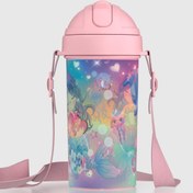 Resim Renga Cosmo Lenticular Deniz Kızı Desenli 415 ml Pipetli Askılı PP Çocuk Matara 912149 Pembe 