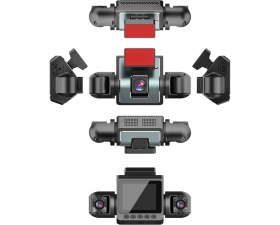 Resim Metontech 4 Kanallı Araç Içi Kamera | 4 Kamera Aynı Anda Kayıt | 360° Kayıt Açısı | Gece Görüşü, 2" IPS Ekran 