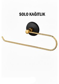 Resim Solo Havluluk Siyah Gold Renk Altın - Siyah 