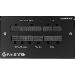 Resim Raijintek Ampere 1000W 80+ Platinum Atx 3.1 Pcıe 5.0 Full Moduler Siyah Güç Kaynağı (0R30B00013) 