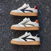 Resim Erkekler için Nefes Alabilir Kanvas Sneakerlar - Vintage Flair, Dayanıklı Kauçuk Taban ve Şık Sokak Giyimi Tasarımı ile Düşük Üst Rahat & Spor Kaykay Ayakkabıları Beyaz/Siyah/Yeşil, Kırmızı, Turuncu, Mavi/Lacivert ve Bej renklerde 