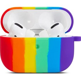 Resim AirPods Pro Kılıf Renkli Desenli Silikon Kılıf 