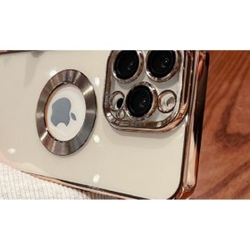 Resim Israh Apple iPhone 14 Pro Max için Uyumlu Kılıf Elma Logosunu Gösteren Kamera Lensi Korumalı Omega Kapak 