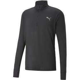 Resim Puma Run Favorite 1/4 Zip Erkek Siyah Koşu Tişört 