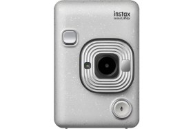 Resim Fujifilm Instax Mini Liplay Hybrid Fotoğraf Makinesi Stone White Renkli Tasarım ile Yüksek Çözünürlük 