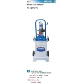 Resim Mitacan Depolu Havalı Gres Pompası 12 Kg. 50:1 MTGP5012 