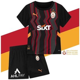 Resim Galatasaray Lisanslı 24-25 5 Yıldızlı Siyah İsme Özel Çocuk Forma Set Hediyelik Ahşap Kutulu Siyah - Kırmızı 