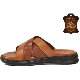 Resim Pierre Cardin Taba Hakiki Deri Erkek Terlik Pc-7336 M 