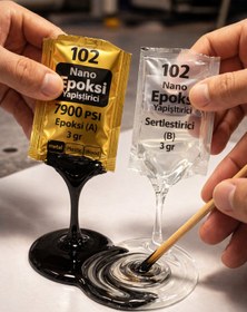 Resim DOLUBRAND Metal Seramik Tamir Yapışkanı, Metal Sıvı Dolgu, Yüksek Isıya Dayanıklı Siyah 20 Adetx6g/120 Gr 