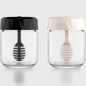 Resim Renga Lexa 210 Ml 2'li Cam Bal Kavanozu 201008 Siyah-bej Renkli 