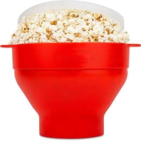 Resim Silikon Mikrodalga Patlamış Mısır Makinesi Katlanabilir Patlamış Mısır Kasesi Kapaklı Mikrodalga Patlamış Mısır Makinesi (Yurt Dışından) 