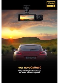 Resim 3 Lens Wifi Araç İçi Kamera Ön + Arka + İç Kamera 1080p Hd, Geniş Açı, Gece Görüşü Döngü Türkçe 