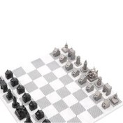 Resim Paslanmaz Çelik Mermer Satranç Takımı İstanbul Skyline Chess