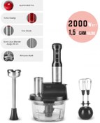 Resim Karaca Çırpma, Dilimleme, Doğrama, Blender, Karıştırma 2000W Turbo 1,5LT Cam Hazneli Mutfak Robotu 