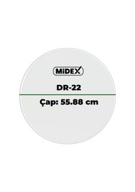 Resim Midex Dr-22r Şeffaf Renk 22 İnç Kick Bas Bateri Davul Derisi Drumhead 22'' İnch 55.88 Cm 