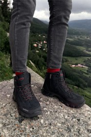 Resim Liger Soğuk Geçirmez Unisex Uzun Outdoor Trekking Bot Ayakkabı Siyah 