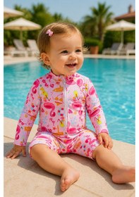 Resim Beniizle Unisex Bebek Yüzücü Mayosu Pembe 