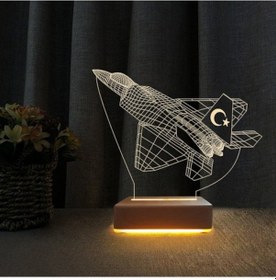 Resim Türk F16 Uçak 3D Lamba Çocuk Odası Gece Lambası 
