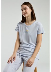 Resim Pierre Cardin 8978 Kısa Kol Kadın Pijama Takımı V2 Mavi 