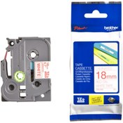 Resim Brother TZE-242 BEYAZ ÜSTÜNE KIRMIZI LAMINANT 18MM 