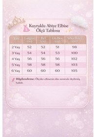 Resim Miss Liva Kız Çocuk Kuyruklu Tüllü Çiçek Detaylı Abiye Elbise Pembe 2-6 Yaş Pembe 