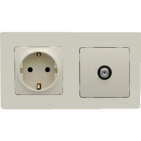 Resim Legrand Salbei Bej Krem 2'li Set Topraklı Priz Ve F Konnektör U 