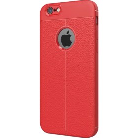 Resim Microsonic Apple iPhone 6 Plus Kılıf Suni Deri Dokulu Silikon 