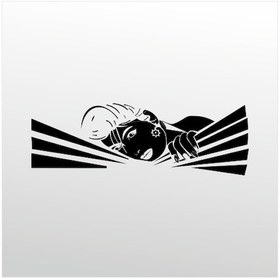 Resim Folyo Sticker Kadın 80cm Uzunluk Siyah 