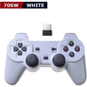 Resim White-2.4g Kablosuz Gamepad Psp / Pc / Tv Kutusu / Android Telefon Oyun Denetleyicisi Joystick Süper Konsol X Pro Rk 