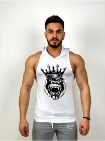 Resim BLACK - King Kong Kapşonlu Fitness Atleti 