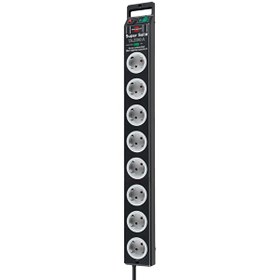 Resim Brennenstuhl Super Solid Serisi 8 Soketli 2,5 Metre 13.500 mAh Akım Korumalı Siyah Priz 