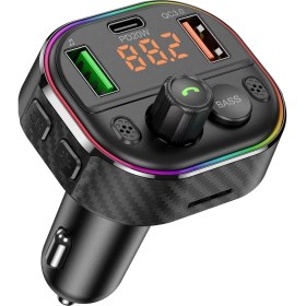 Resim Cosmostech Car T86M Araç Fm Transmitter 5.0 Bluetooth Araç Kiti Hızlı 20W Şarj Qc3.0 Çift USB Mp3 Sd Kart Çakmaklık Girişli Oto Müzik Çalar 