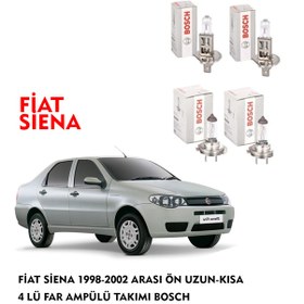 Resim FİAT SİENA 1999 MODEL ÖN UZUN-KISA 4 LÜ FAR AMPÜLÜ TAKIMI BOSCH 