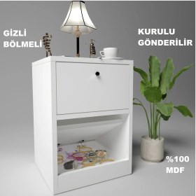 Resim Kili Gizli Bölmeli Komodin,mdf,kurulu Gönderilir,montaj Gerekmez 