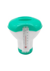 Resim Tenfowee Halka Havuz Klor Tablet Dağıtıcı - 1.5 İnç Altı Tabletler İçin - Suyu Temizler, Algüi Engeller - Termometreli - Mavi Rengi 