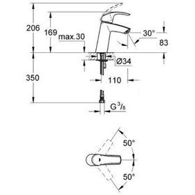 Resim Grohe Eurosmart 23324001 Lavabo Bataryası Krom 