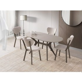 Resim Star Capuccino Lak Panel Mutfak Masa Sandalye Takımı 82x138 Cappuccino 