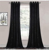 Resim Kalın Isı Yalıtımlı Lüks Karartma Perdeleri Oturma Odası Perdeleri G 39x Y 55 100cm 140cm Siyah 