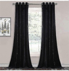 Resim Kalın Isı Yalıtımlı Lüks Karartma Perdeleri Oturma Odası Perdeleri G 39x Y 55 100cm 140cm Siyah 