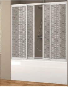 Resim İki Duvar Arası İki Sabit İki Kayar Kapili Duşakabin Beyaz 